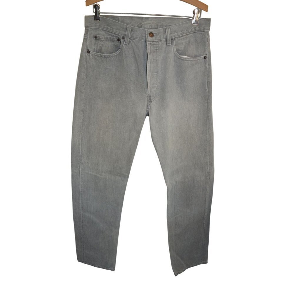 Vintage 1970s Grey Levi's Men's 100% Cotton Denim Jeans Button Fly 33W 32.5L